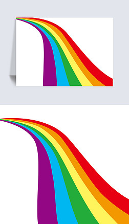 可爱卡通手绘彩虹路素材彩虹图案儿童元素