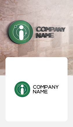 i字母绿色创意圆形logo