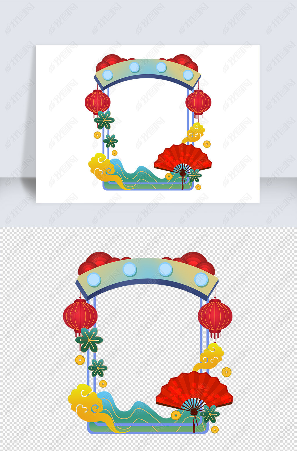 2020唯美中国风国潮边框气泡框