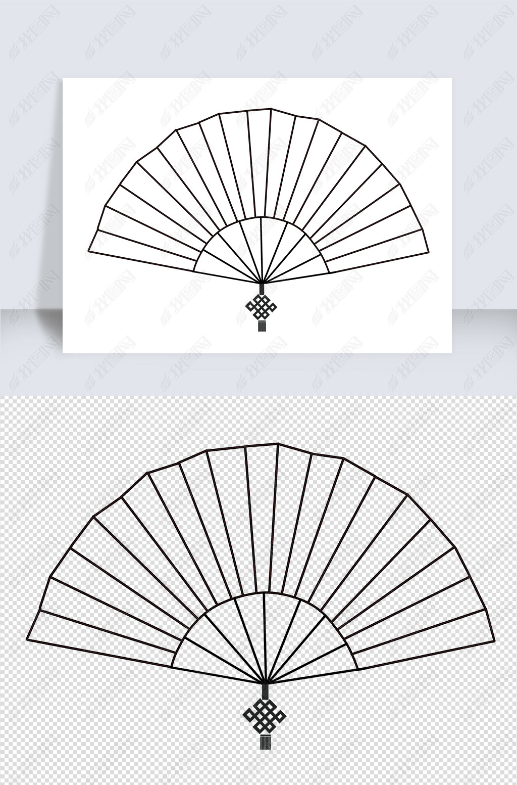 古风扇子素描简笔画图片