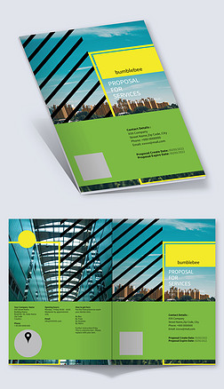 创意科技公司企业宣传画册封面ID设计模板