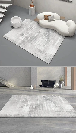 现代简约灰色抽象艺术客厅卧室地毯地垫设计