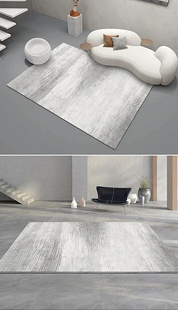 现代简约灰色抽象条纹客厅卧室地毯地垫设计