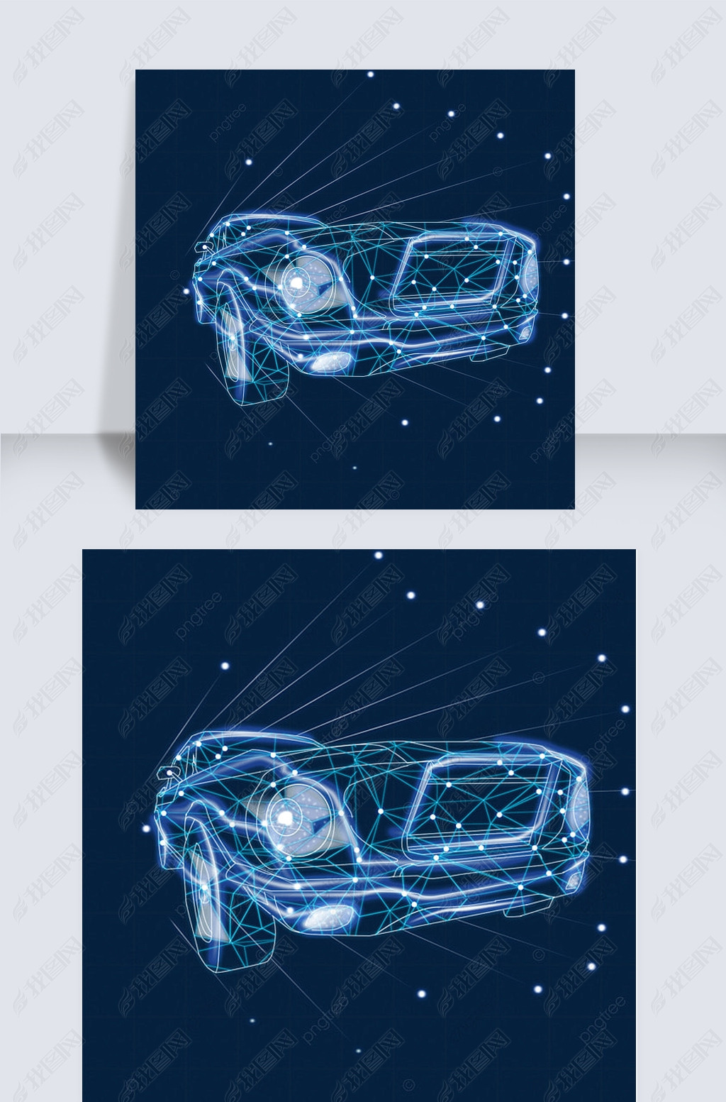 未来科技感速度线围绕汽车