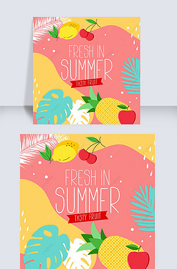 fashionable simple geometric color summer fruit instagram post