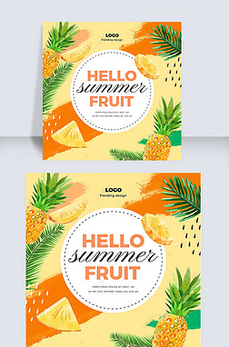 fashion color summer pineapple fruit instagram post