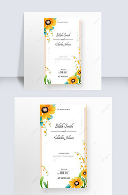 sunflower watercolor wedding invitation instagram story