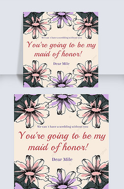 brideaid invitations instagram post cards