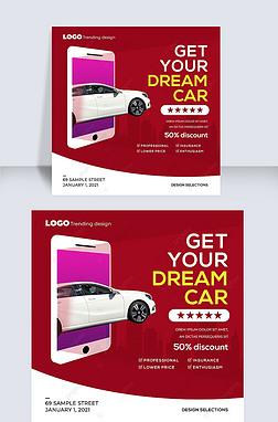 personalized business simple car rental social media advertising