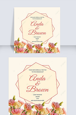 simplicity and flowers wedding invitation instagram post