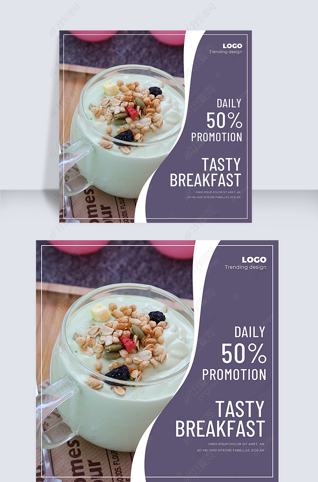 simple fashion breakfast oatmeal social media advertisement