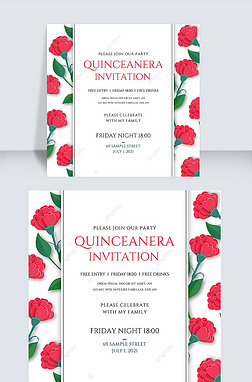 invitation letter of adult gift cartoon plants and flowers