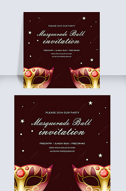 simple fashion masquerade party social media advertising