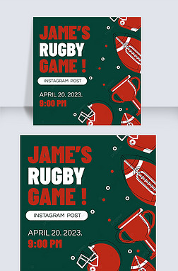 invitation letter of dark green rugby match