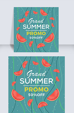 cartoon lovely summer fruit social media advertisement