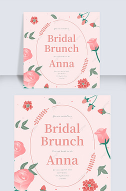 pink rose flowers bridal shower invitation instagram story