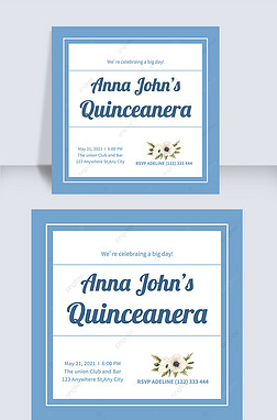 blue and simplicity quinceanera instagram post