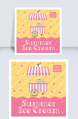 ice cream shop instagram post pink yellow