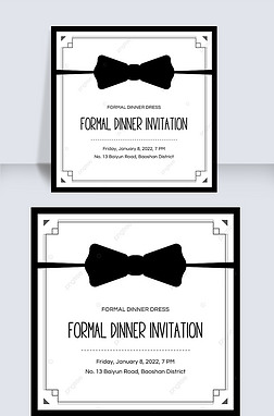 black bow tie dinner invitation instagram post