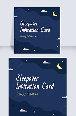 cartoons night stars sleepover party invitation instagram story