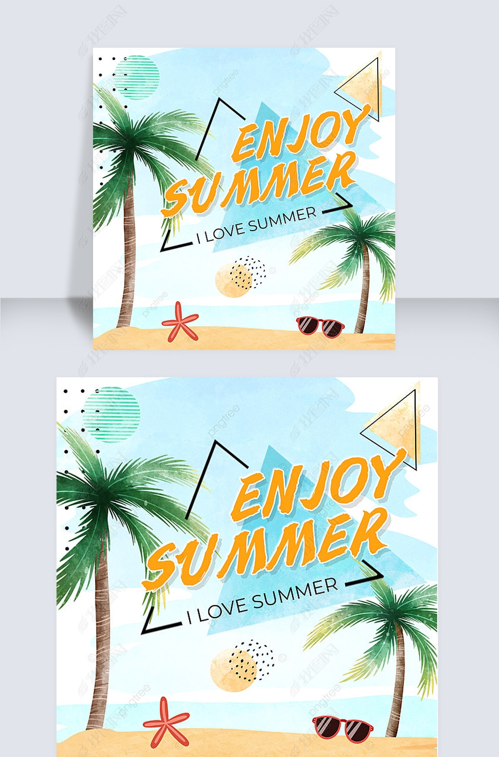 summer vacation creative contracted palm instagram post