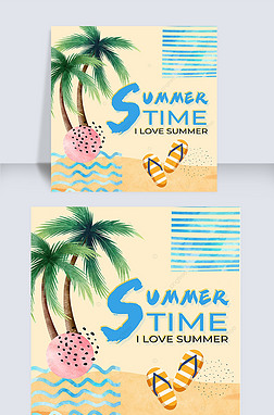 summer vacation creative palm contracted instagram post