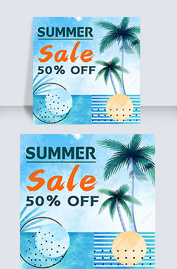 summer sale palm creative instagram post