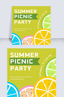 summer green picnic invitation instagram post