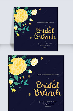 yellow flowers bridal shower invitation instagram story