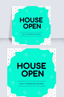 abstract art house open invitation template instagram post