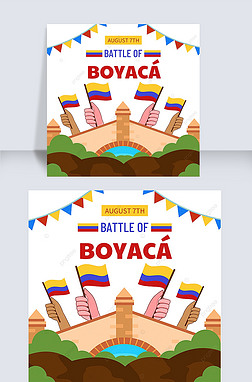 battle of boyac cartoon flags social media post