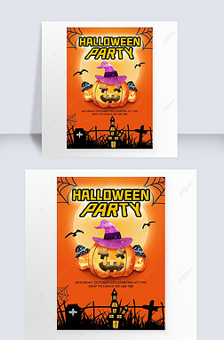 cartoon halloween contracted posters