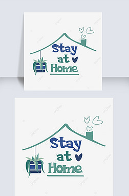 covid-19 simple icon typography for stay at home safe