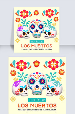 day of the dead fun and yellow social media post