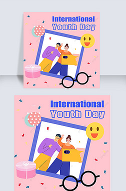 international youth day creative contracted social media post