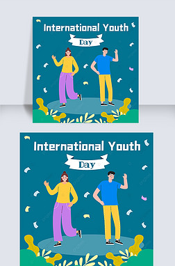 international youth day cartoon social media post