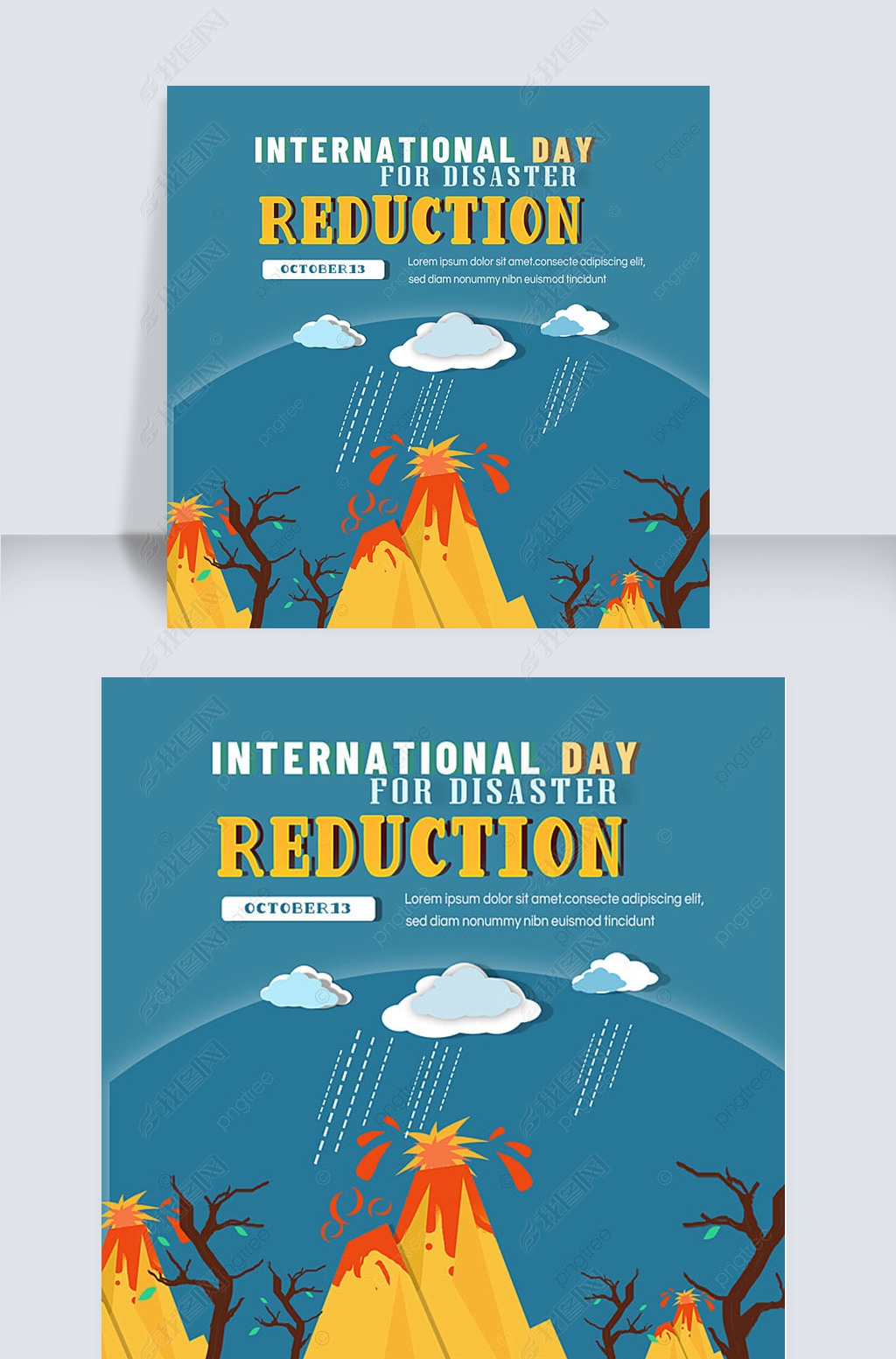 international day for disaster reduction flat volcano eruption