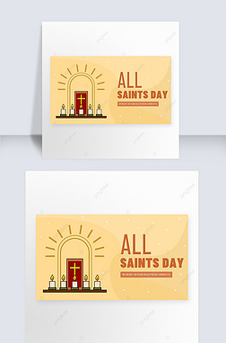 all saints day yellow festival board