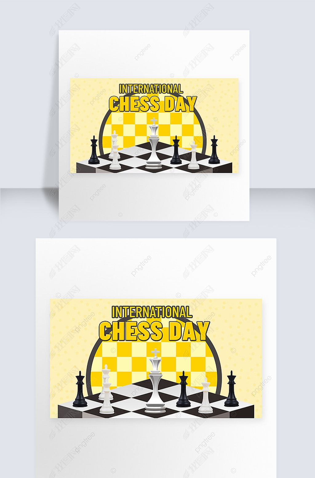international chess day yellow simple promotion exhibition