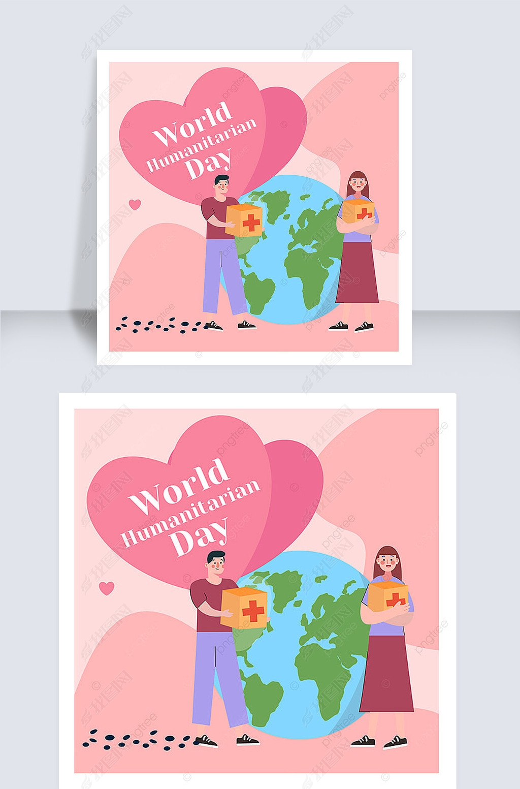 world humanitarian day love pink earth