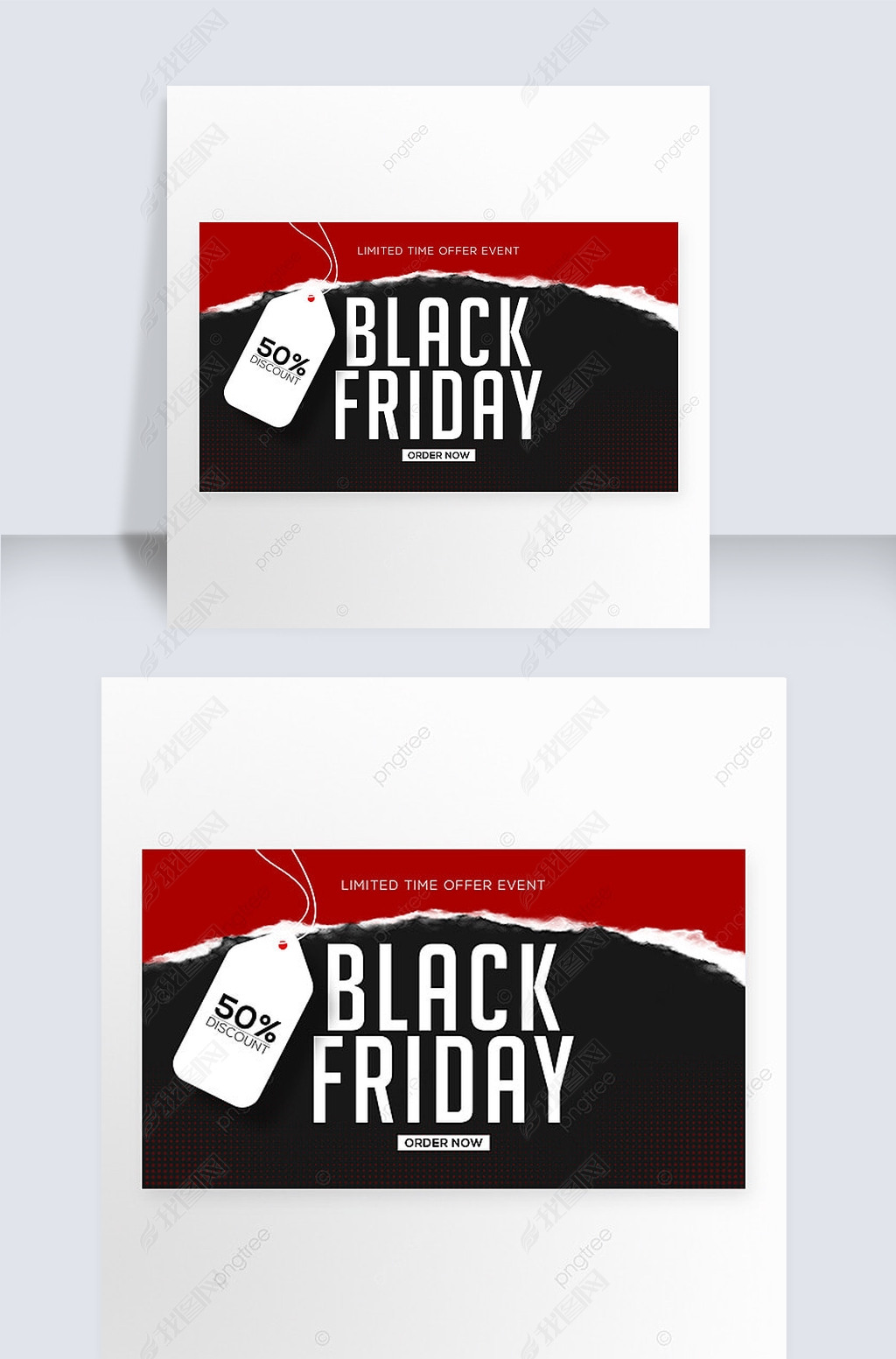 paper tearing effect personalized black friday web banner