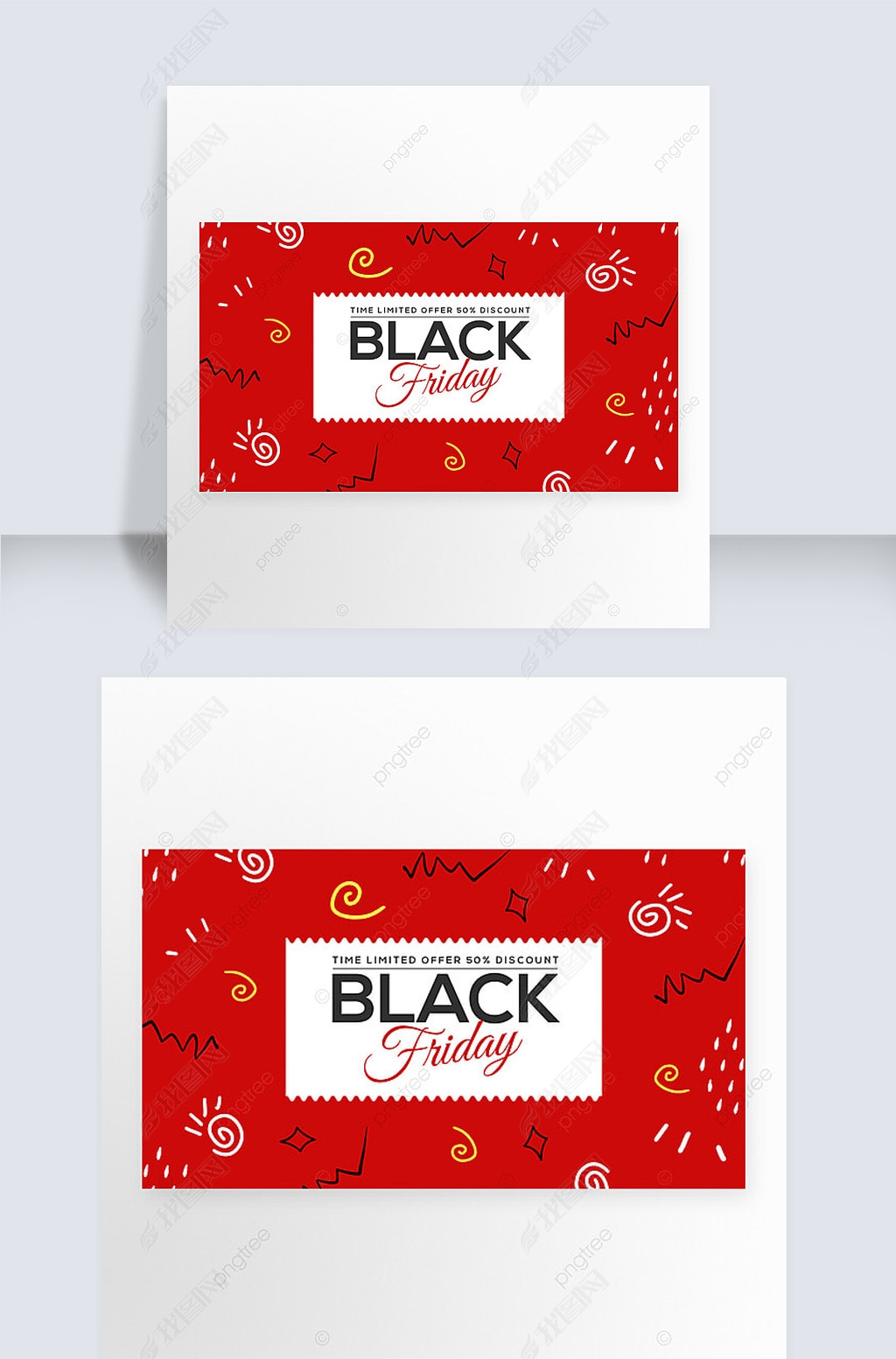 personal doodle simple cartoon black friday promotion banner