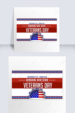 simple fashion american veterans day banner