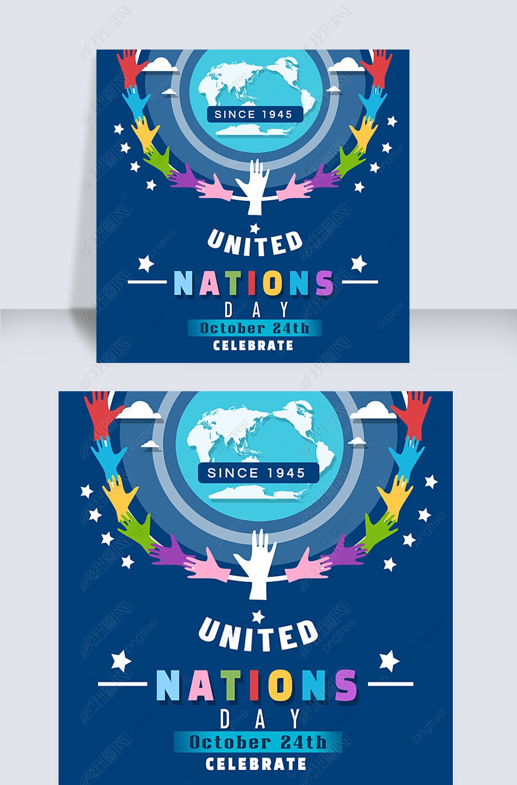 united nations day color hand