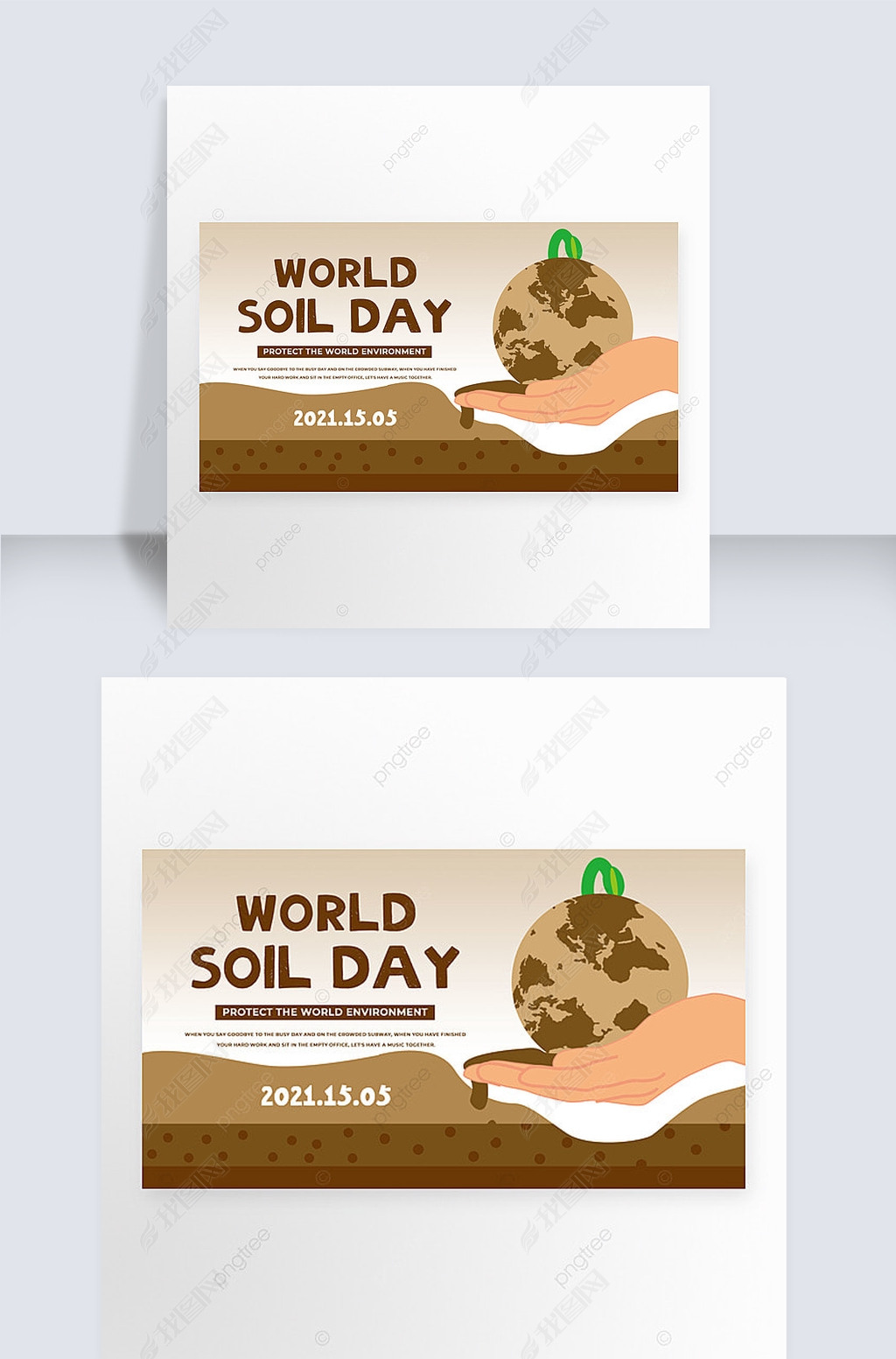 brown hand holding soil world festival template