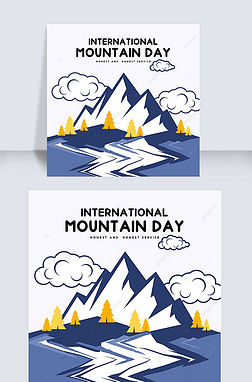 international mountain day blue social media post