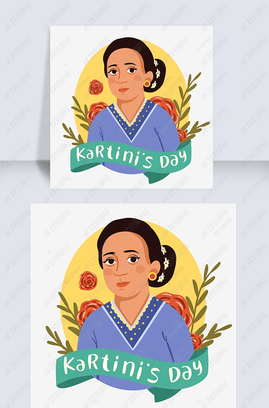 kartini day women silhouette