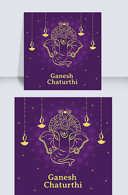 ganesh chaturthi purple and high end social media post