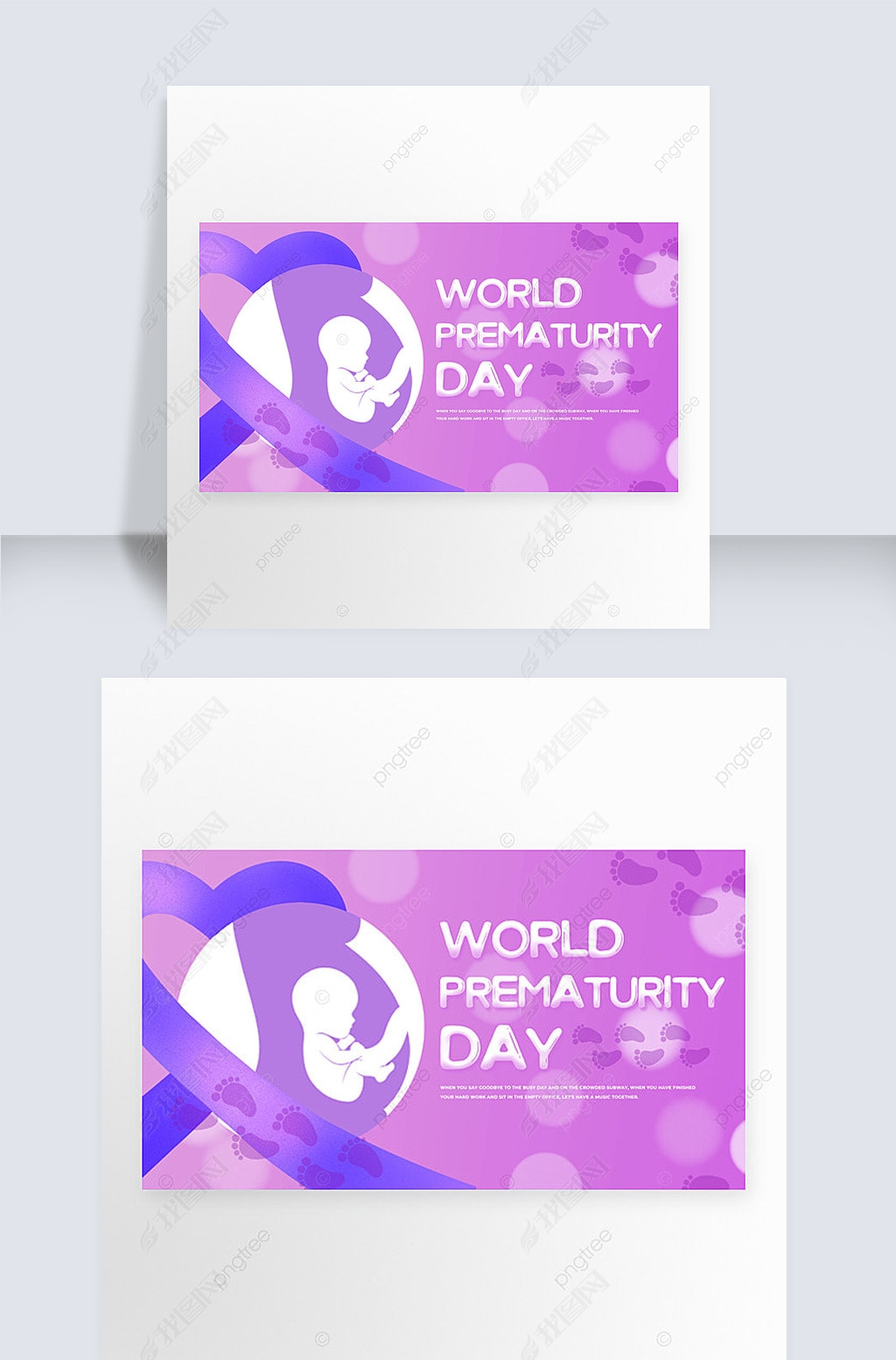 pregnant woman purple silk scarf world premature birth day template