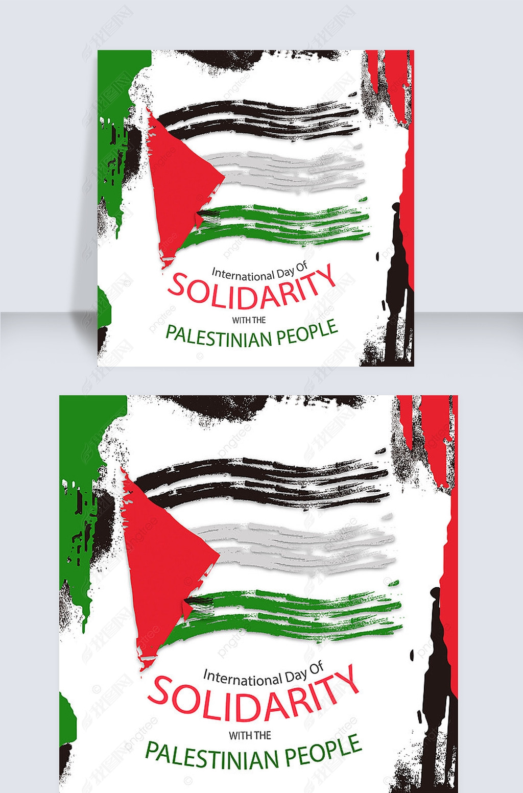 international day of solidarity with the palestinian people watercolor brushes social media post